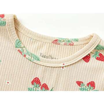 Beezizac Strawberry Pajama Set for Baby/Toddler/Little Girls Footless 2 Piece PJs Size 2T