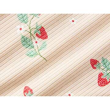 Beezizac Strawberry Pajama Set for Baby/Toddler/Little Girls Footless 2 Piece PJs Size 2T