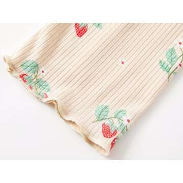 Beezizac Strawberry Pajama Set for Baby/Toddler/Little Girls Footless 2 Piece PJs Size 2T
