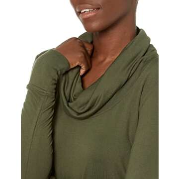 Amazon Brand - Daily Ritual Women's Supersoft Terry Long-Sleeve Cowl Neck Dress