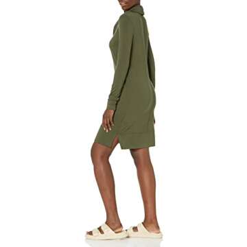 Amazon Brand - Daily Ritual Women's Supersoft Terry Long-Sleeve Cowl Neck Dress