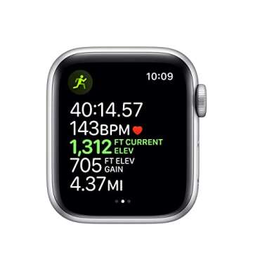 Apple Watch Series 5 (GPS + Cellular, 40MM) - Silver Aluminum Case with White Sport Band (Renewed)