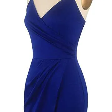 Oxiuly Women's Elegant Ruched Party Dress - Royal Blue