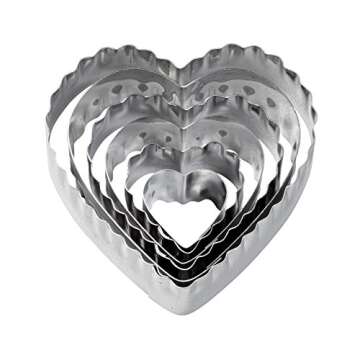 Wilton 6-Piece Nesting Fondant Double Sided Cut Out Cutters, Hearts,Silver