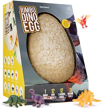 Jumbo Dino Egg - Unearth 12 Unique Large Surprise Dinosaurs in One Giant Filled Egg - Discover Dinos...