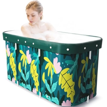 WARM & LOVE Portable Bath Tub, Foldable Bathtub for Adults and Kids, Therapy Tub for Shower Stall Ba...