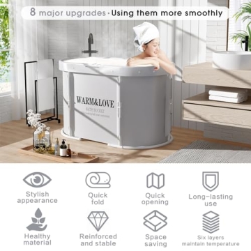 WARM & LOVE Portable Bath Tub for Deep Relaxation