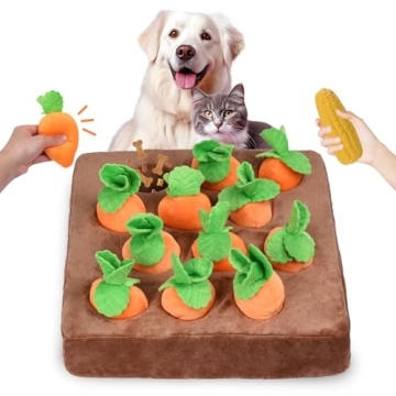 iFur Squeaky Carrot Dog Puzzle Toys for Happy Pets