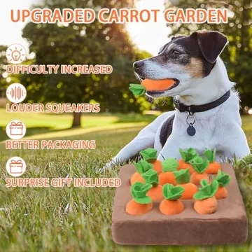 iFur Squeaky Carrot Dog Puzzle Toys for Happy Pets