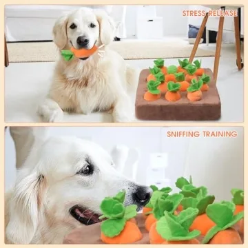 iFur Squeaky Carrot Dog Puzzle Toys for Happy Pets