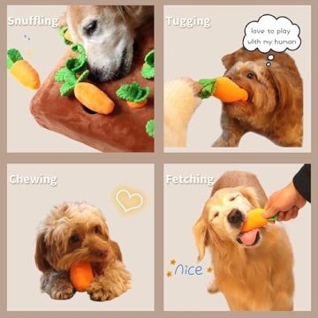 iFur Squeaky Carrot Dog Puzzle Toys for Happy Pets