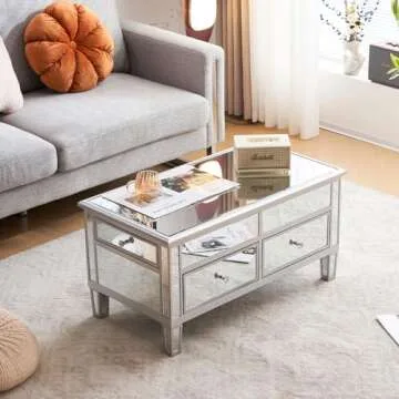 VINGLI Mirrored Lift Top Coffee Table for Modern Living
