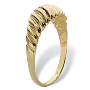 PalmBeach 10K Yellow Gold Shrimp-Style Ring Sizes 6-10 Size 10