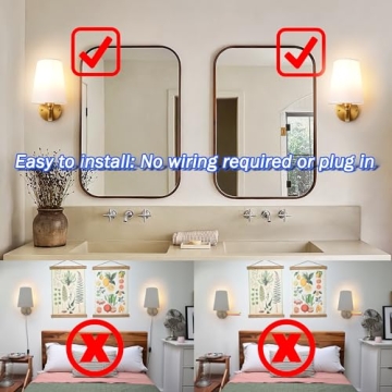 Stylish Battery Operated Wall Sconces Set of 2