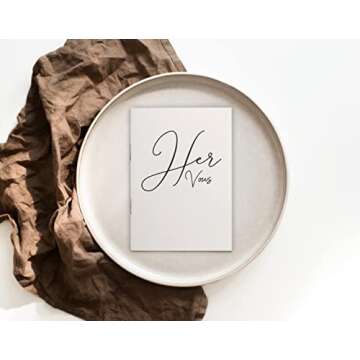 UNITED ESELL Ivory Vow Books His and Hers - Wedding Officiant gift with 28 Pages - 5,9" x 3.9" pocket size Wedding journal keepsake - Vows Book Renewal Gifts with Time capsule (Ivory)