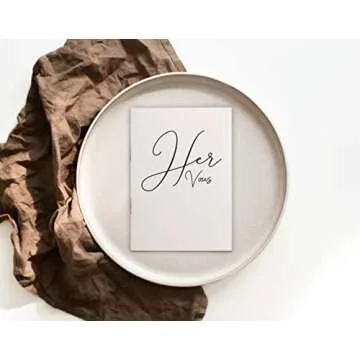 UNITED ESELL Ivory Vow Books His and Hers - Wedding Officiant gift with 28 Pages - 5,9" x 3.9" pocket size Wedding journal keepsake - Vows Book Renewal Gifts with Time capsule (Ivory)