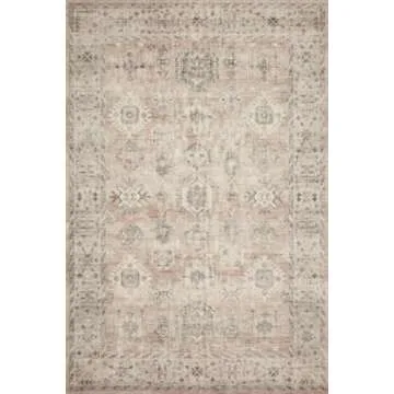 Loloi II Hathaway Collection HTH-03 Java/Multi 2'-6" x 7'-6", .25" Thick, Runner Rug, Soft, Durable, Printed, Modern, Low Pile, Non-Shedding, Easy Clean, Living Room Rug