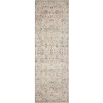 Loloi II Hathaway Collection HTH-03 Java/Multi 2'-6" x 7'-6", .25" Thick, Runner Rug, Soft, Durable, Printed, Modern, Low Pile, Non-Shedding, Easy Clean, Living Room Rug
