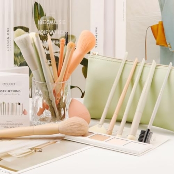 Stylish Docolor Makeup Brush Set with Bag & Sponge