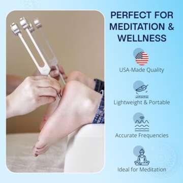 Om 136.1 Weighted Tuning Fork for Healing, Made in The USA, Chakra Healing, Sound Therapy for Reduci...