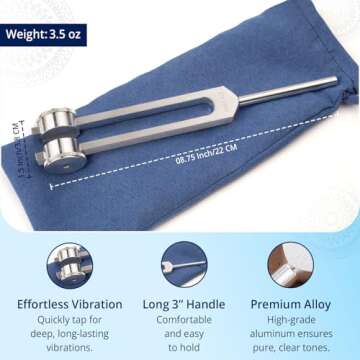 Om 136.1 Weighted Tuning Fork for Healing, Made in The USA, Chakra Healing, Sound Therapy for Reducing Inflammation, Meditation, Relaxation, Sound Healing Instruments & Sound Therapy Instruments