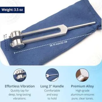 Om 136.1 Weighted Tuning Fork for Healing, Made in The USA, Chakra Healing, Sound Therapy for Reducing Inflammation, Meditation, Relaxation, Sound Healing Instruments & Sound Therapy Instruments