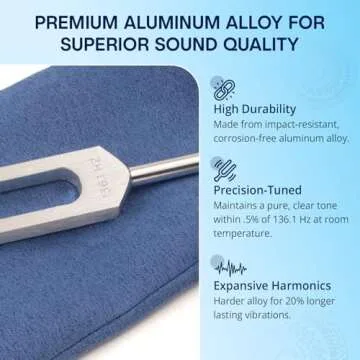 Om 136.1 Weighted Tuning Fork for Healing, Made in The USA, Chakra Healing, Sound Therapy for Reducing Inflammation, Meditation, Relaxation, Sound Healing Instruments & Sound Therapy Instruments