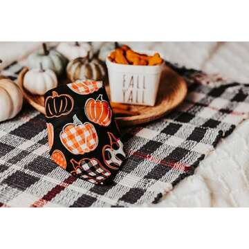 Fall Pumpkins Over the Collar Dog Bandana That Slips onto Their Existing Collar Size (Medium)