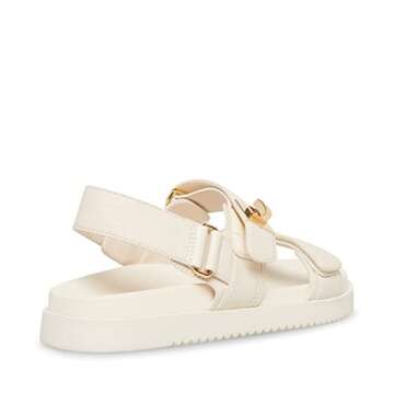 Steve Madden Women's Mona Sandal, Bone Leather, 10