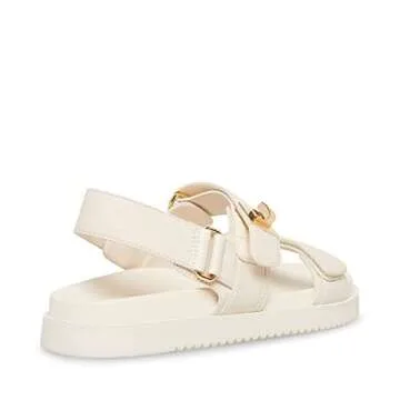 Steve Madden Women's Mona Sandal, Bone Leather, 10