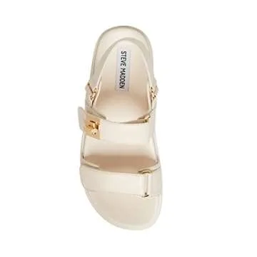 Steve Madden Women's Mona Sandal, Bone Leather, 10
