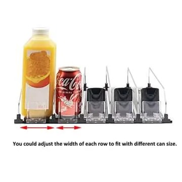 NagTour Drink Organizer for Fridge - Soda Dispenser Display with Smooth and Fast Pusher Glide - Width Adjustable (5, 31CM)