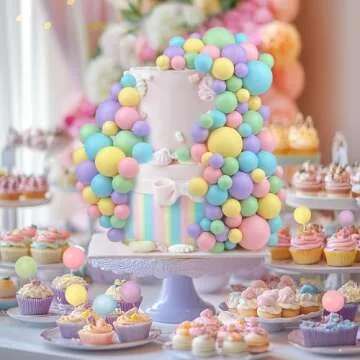 113 PCS 5 Size Ball Cake Picks Colorful Ball Shaped Cake Topper Pearl Balls Cupcake Cake Insert Topper for Birthday Party Wedding Decoration Supplies