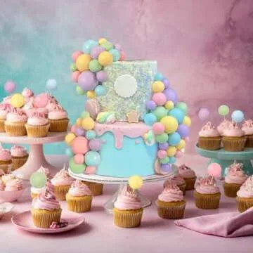 113 PCS 5 Size Ball Cake Picks Colorful Ball Shaped Cake Topper Pearl Balls Cupcake Cake Insert Topper for Birthday Party Wedding Decoration Supplies