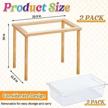 Uiifan 2 Sets Sensory Table Wood Sand Water Table Kid Outdoor Activity Gift for Kids Toddlers Christmas Special Classroom(Wood Color)