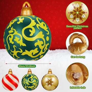 Giant 23.6 Inch PVC Inflatable Christmas Decor Balls