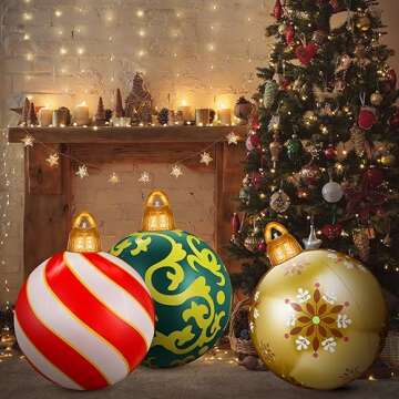 Giant 23.6 Inch PVC Inflatable Christmas Decor Balls