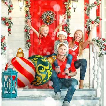 Giant 23.6 Inch PVC Inflatable Christmas Decor Balls