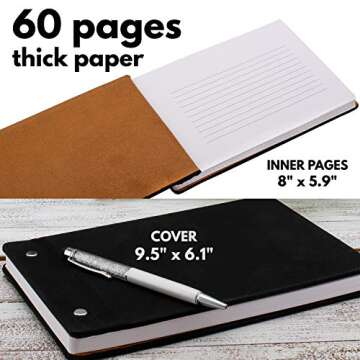 Wedding Guest Book, Personalized Leather Guest Book for Bride and Groom | White | Customized Signing, Registry Book for Visitors, Bridal Shower, Party - 60 Pages, 9.5" x 6.1" D #8