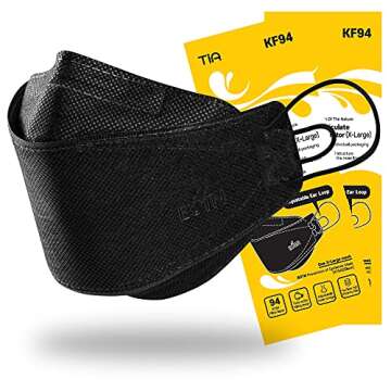 BOTN 10Pcs X-Large KF94 Protective and Safety Face Mask for Adult, 4-Layer Filter and 3D Design, Adj...