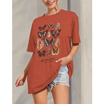 Meladyan Women’s Oversize Graphic Printed Tee - Comfy Animal Print Top