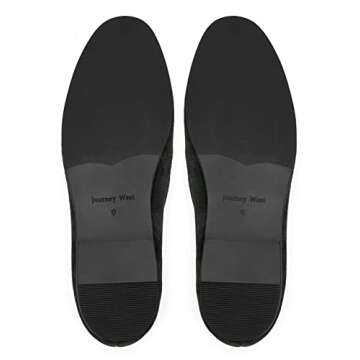 Journey West Men's Tassel Slip-on Loafer Belgian Suede Loafers Casual Leather Shoes for Men Black US 9.5