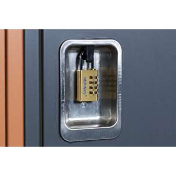 BRINKS - 30mm Solid Brass 4-Dial Resettable Padlock - Chrome Plated With Hardened Steel Shackle