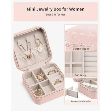 Vlando Travel Jewelry Box for Women - Pink Organizer
