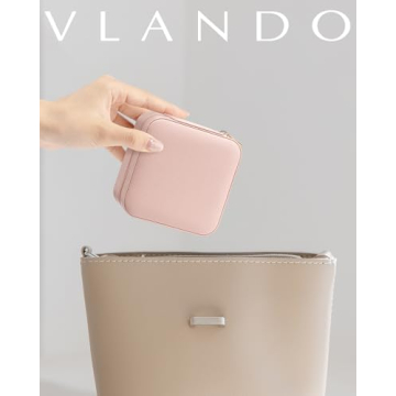 Vlando Travel Jewelry Box for Women - Pink Organizer