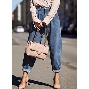 EVALESS Women's Baggy Jeans High Waisted Stretchy Taperred Leg Boyfriend Loose Barrel Denim Trousers Ankle Pants Blue 10