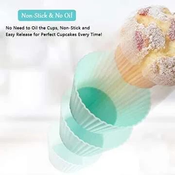 WOFEIS Silicone Baking Cups - Reusable & Colorful 12pcs