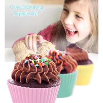 WOFEIS Silicone Baking Cups - Reusable & Colorful 12pcs