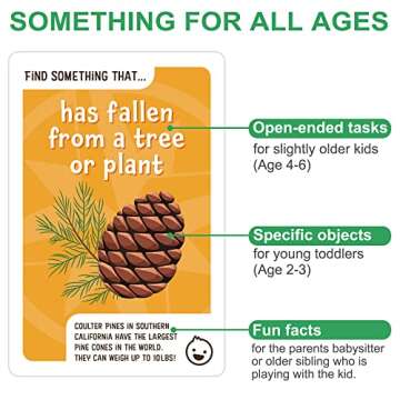 LotFancy Card Games for Family Game Night, 4 in 1 Pack, Scavenger Hunt Games for Kids, Indoor Outdoor Activities, Family Trivia, Educational Game, Jumbo Size, Gifts for Ages 2-6