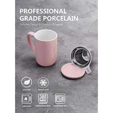 Sweese 16 OZ Porcelain Tea Mug with Infuser